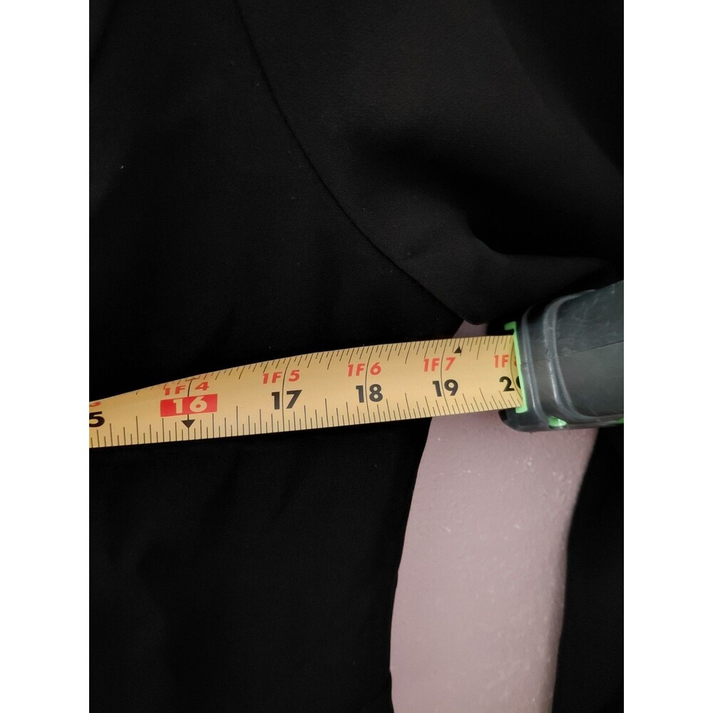 Talbots Poplin Faux Wrap Shirt Dress Long Sleeve Black Size 10 - Picture 11 of 15